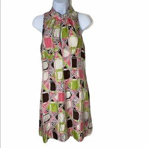 Milly New York Pink and Green Silk Dress